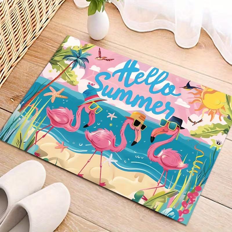 

Household Square Carpet Flamingo Animal Anti Slip Door Mat Hallway Kitchen Bathroom Balcony Mat Carpet Home Decoration Carpet 50X80cm