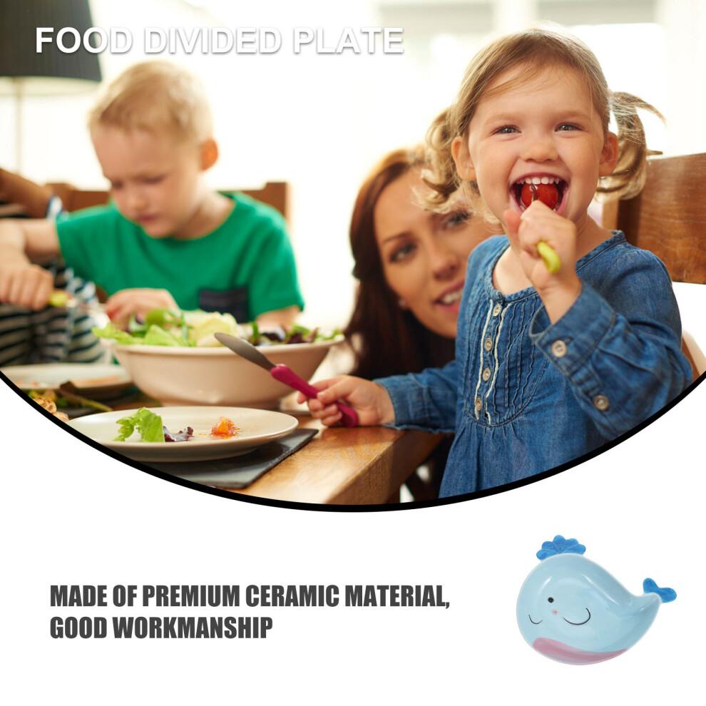 1pc Cartoon Whale Ceramic Plate for Kids