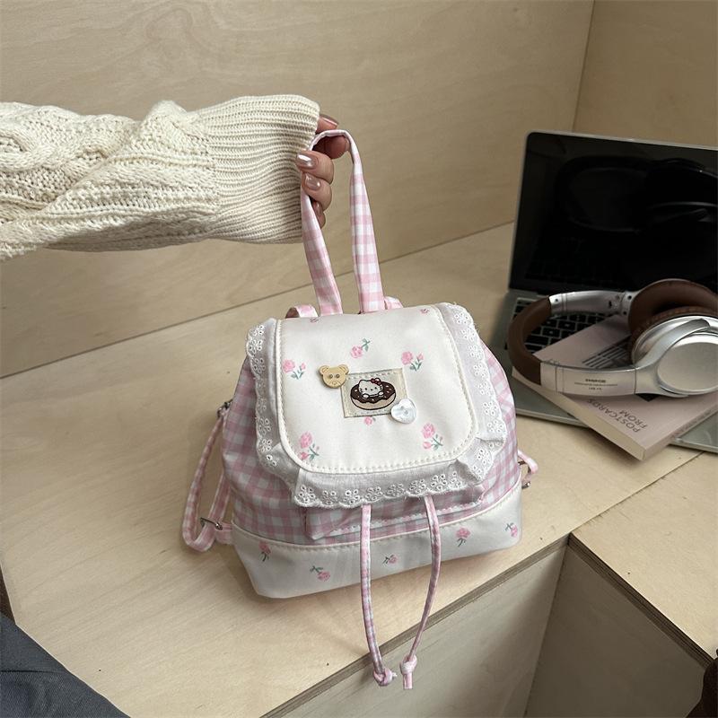 Sweet sister lace girl college backpack female personality casual fashion trend versatile personality backpack