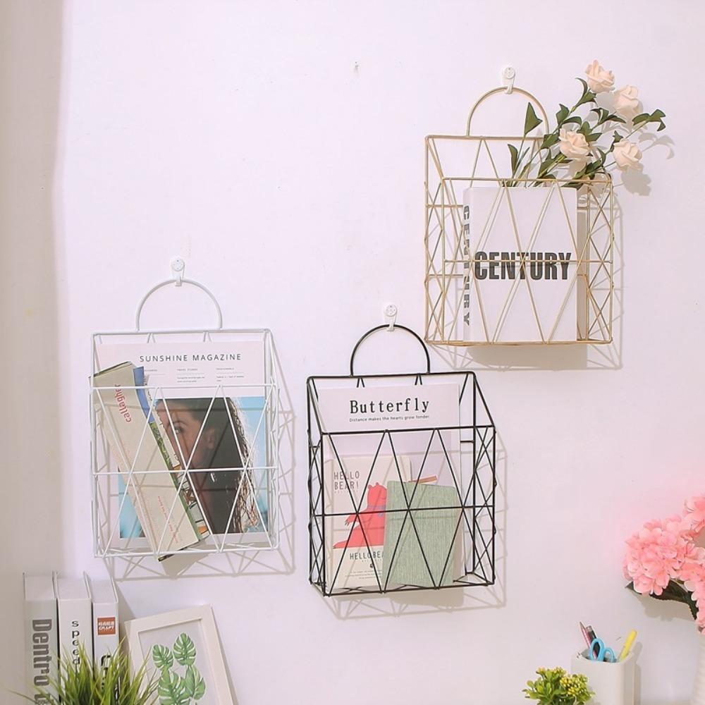Iron Heavy Duty for Office Home Newspaper Holder Bookshelf Desktop Organizer Rack File Holder