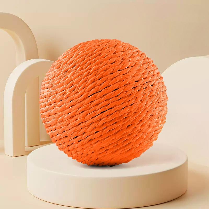 Super Interactive Sisal Cat Scratching Ball Toy Anti-Bite Teething Kitten Cleaning Pet Supplies with Sound for Interactive Fun