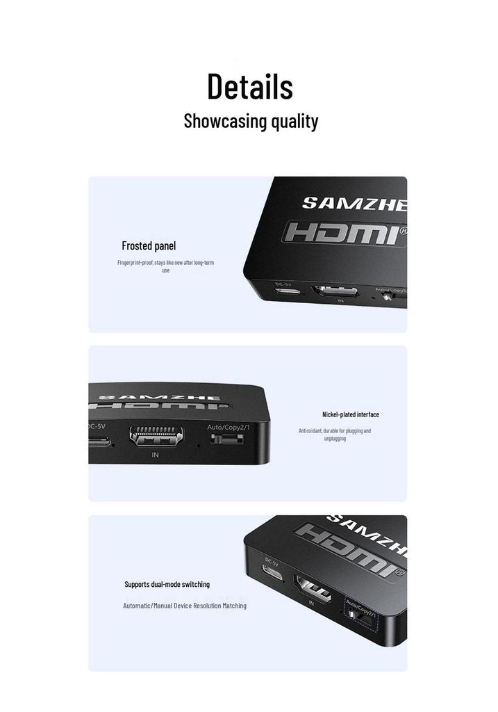 ShanZe HDMI Splitter: 1 In 4 Out for Simultaneous Display on Multiple Screens