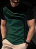 T-shirt Traspirante da Uomo a Maniche Corte in Poliestere - T-shirt alla Moda con Stampa Digitale a Righe Nere e Grigie - Traspirante
