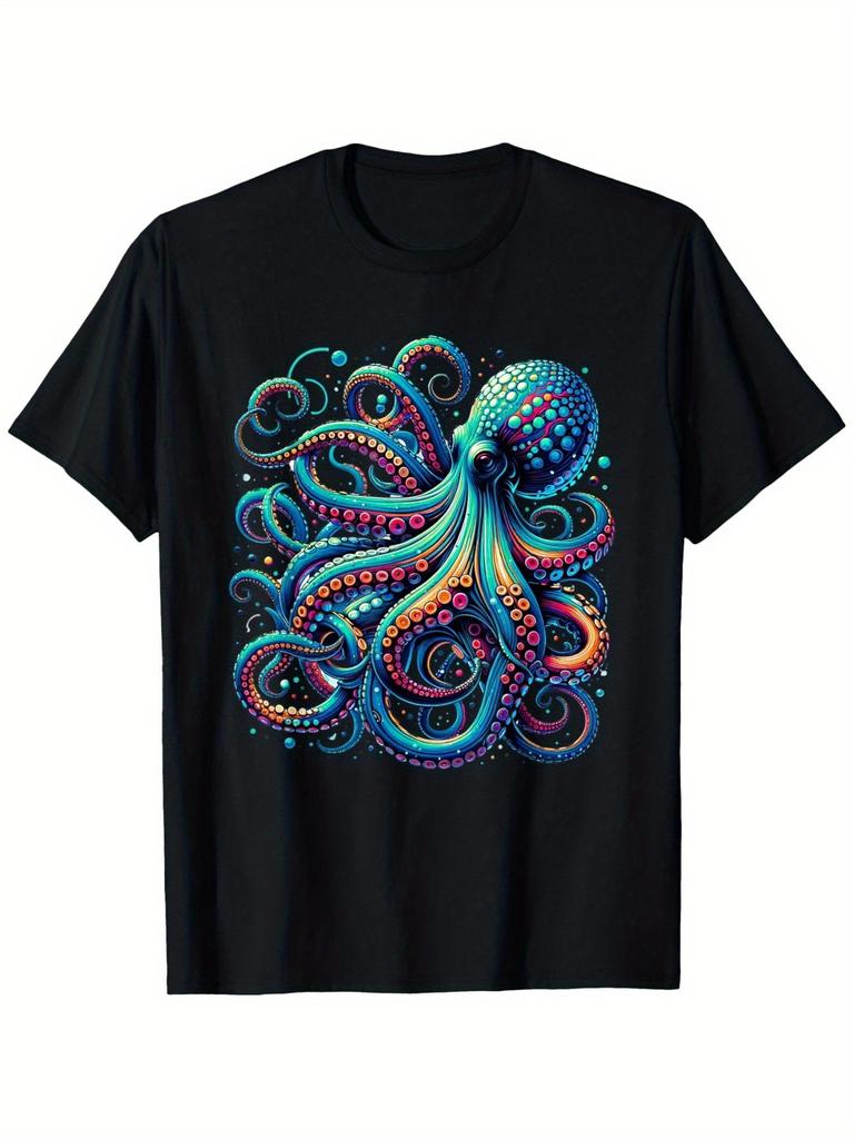 Youngsters' Octopus & Kraken Graphic Tee - Soft Cotton, Crew Neck, Short Sleeve - Perfect for All Seasons
