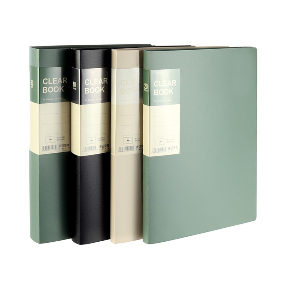 KOBEST 20/30/40/60 Pages A4 Side Transparent Thickening Folder High Quality Multi-layer File Cover Office School Supplies