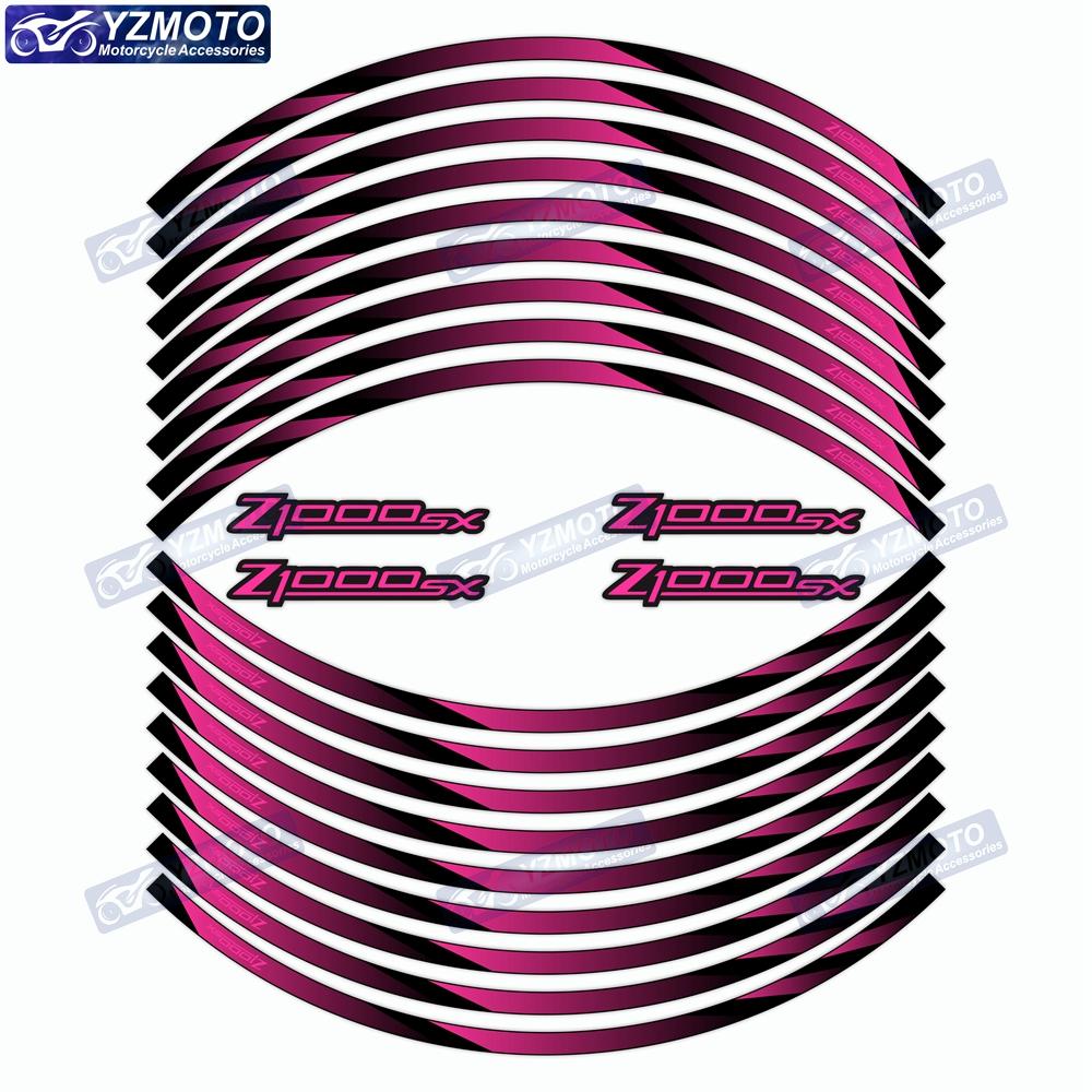 For Kawasaki Z1000SX Motorcycle Front And Rear 17 Inch Wheel Hub Sticker Waterproof Reflective Decorative Decal Rim Stickers