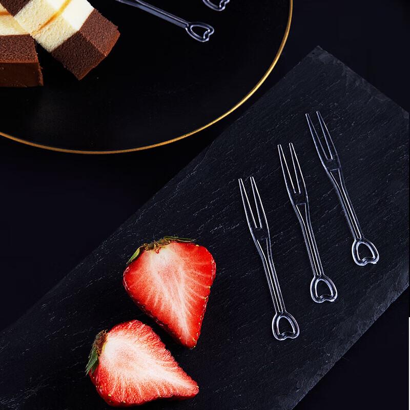 YOUAO Disposable Plastic Fruit Forks, 200 Count
