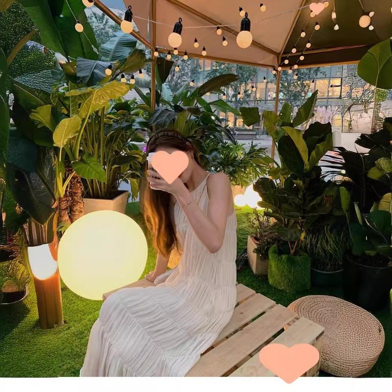 Women's Summer Halter Elegant Beach Pleated Loose Casual Long Dresses