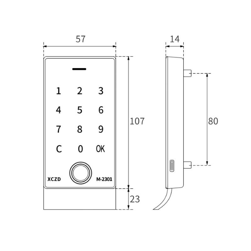Zinc Alloy With Handle Fingerprint Digital Cabinet Intelligent Lock Swipe Card Keyless Digital Lock Electronic Cabinet Lock
