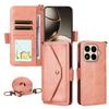 For Xiaomi 15T Pro Leather Case Magnetic Closure Wallet Stand Phone Cover with Crossbody Strap