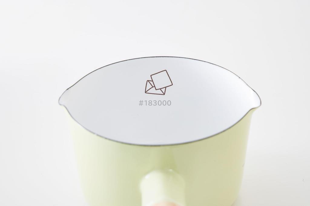Fuji Emaille Miffy Pastell Milchtopf, 12cm, Induktionskochgeschirr geeignet, Hellgrün, Buchstabe, Miffy Emaille