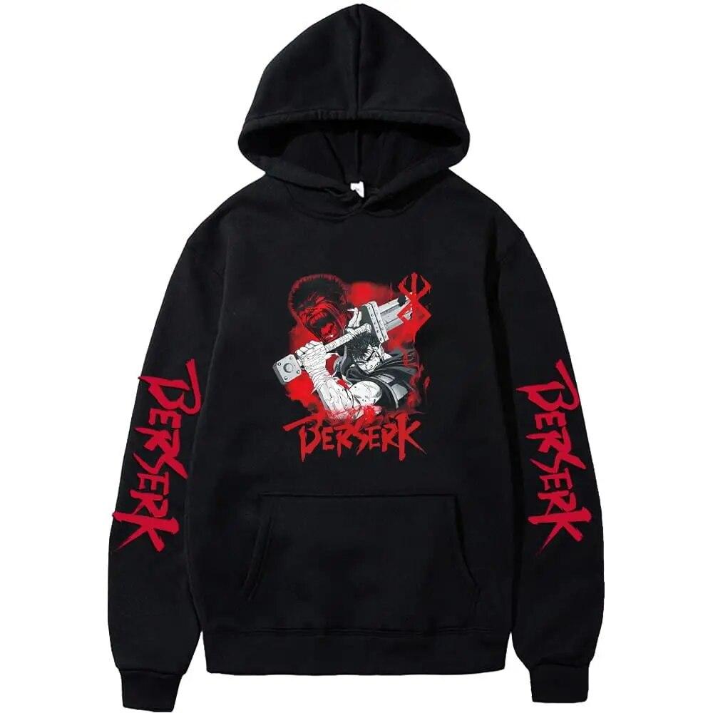 Berserk Anime Clothes Guts Printed Hooded Men Women High Quality Hoodies Four Seasons Long Sleeve Sweatshirt Hip Hop Streetwear
