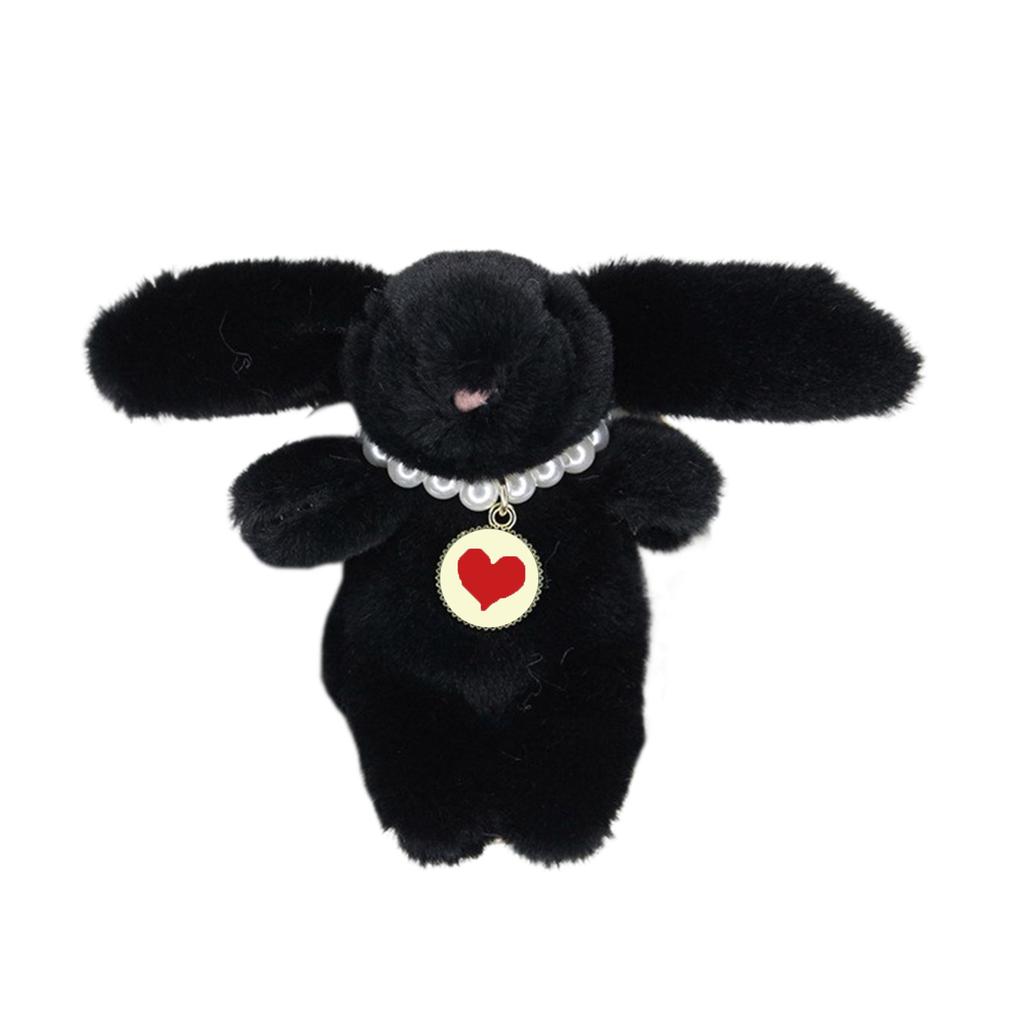 Cute Plush Necklace Rabbit Charm Keychain Soft Stuffed Ornament Keyring Lovely Pendants for Purse Bag Backpack Handbag
