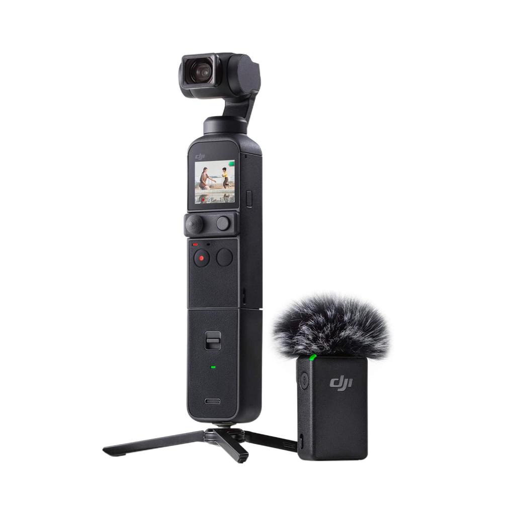 DJI Pocket 2 Creator Combo Gimbal Stabilizer with 4K 64MP Face Video Recording for Android iPhone Compatible Portable Video Camera 3-Axis Camera,