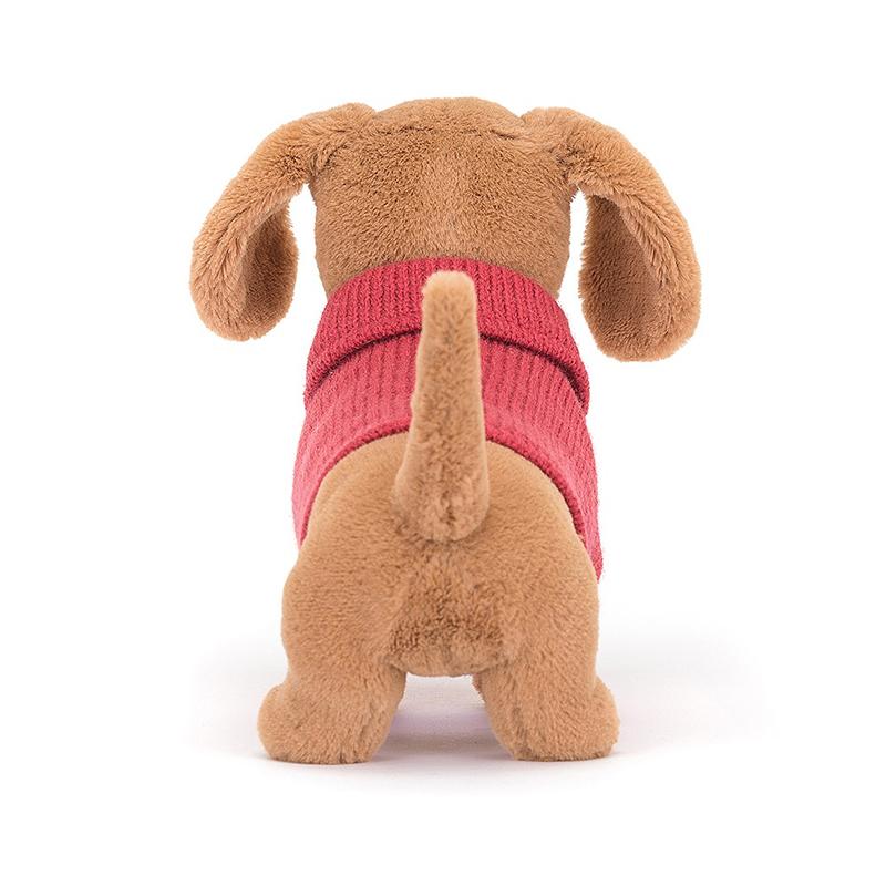 JELLYCAT Shy Series Animal Sweater Sausage Dog Pink Cute Doll Plush Doll 14cm High