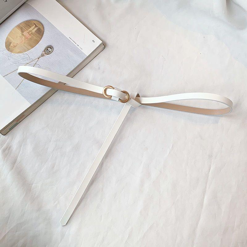 Fashionable Women's Decorative Waist Belt With Round Gold Buckle For Dresses And Casual Wear