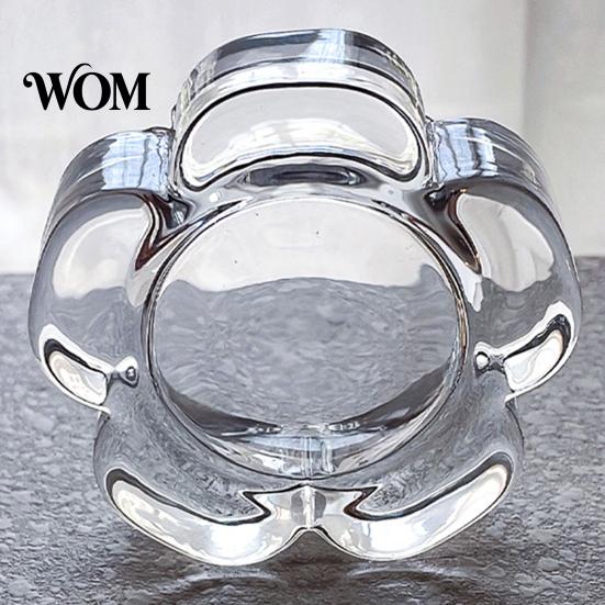 Durable Glass Candle Holder Flower Tealight Holder, Plum Blossom Cafe for Home Party Decor, Wedding Table Centerpiece Transparent