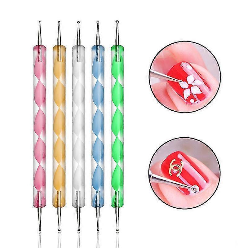 5-piece dotting pen set for nail art, tools with metal ball at the end for manicure