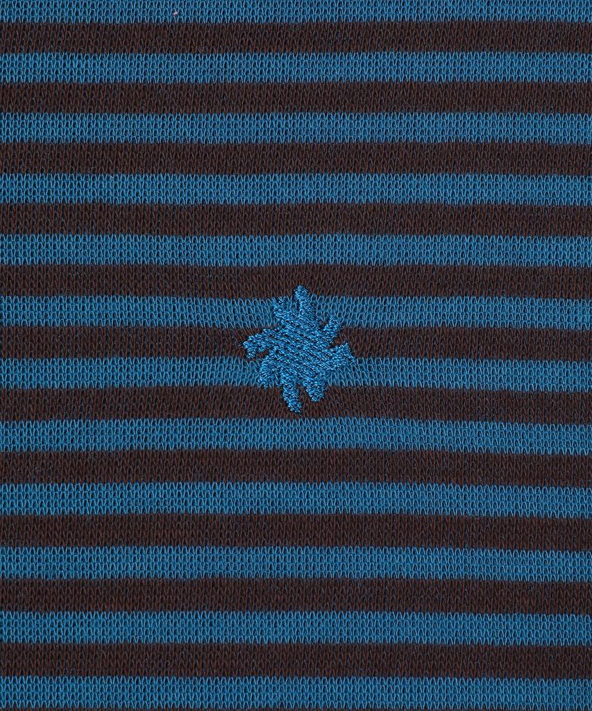 Slow Record House Striped Knit Zip-Up Hoodie_Blue