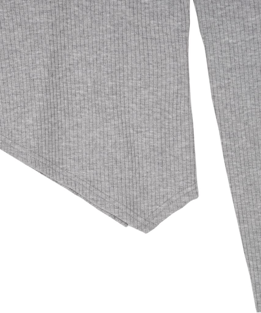 HIGH SCHOOL DISCO One-Shoulder Ribbon Cutout Knit Gray
