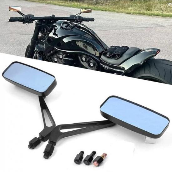 2PCS Rectangle Rear-View Mirrors Fit For Harley-Davidson Glide TOURING Road King