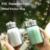 300ML Stainless Steel Pocket Cup Travel Thermal Coffee Mug Mini Thermos Vacuum Flask Insulated Cup Sport Water Bottle 2025