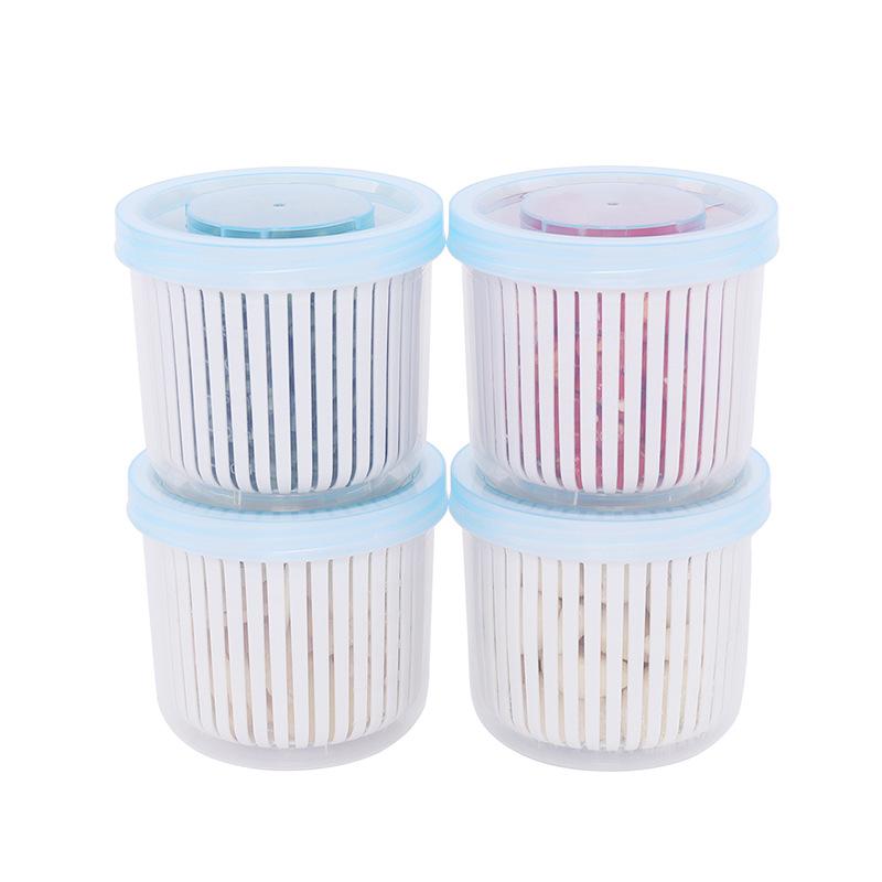 

Коробка для свежего хранения лука, имбиря, чеснока, кухонных овощей, пластиковый холодильник, герметичное хранилище, многоразовая сливная коробка для зеленого лука CHINA