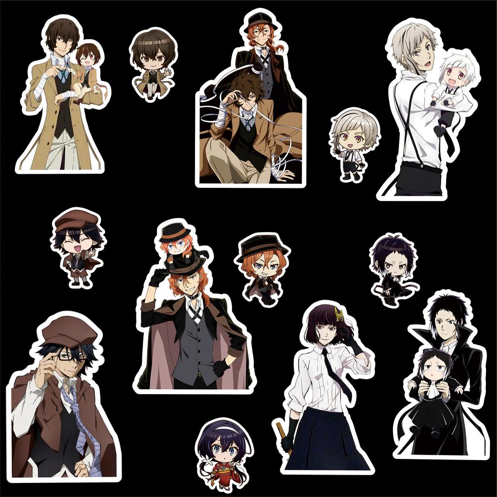 65/82/147PCS Gapanese Anime Bungo Stray Dogs Stickers Dazai Osamu Cartoon Sticker DIY Notebook Skateboard Phone Manga Decals