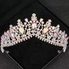 Silver Ab Crystal Tiaras and Crowns Headband for Women Rhinestone Diadem Bridal Wedding Hair Accessories Jewelry Crown Tiara