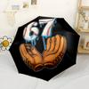 Soccer Goalkeeper Celebration Portable Automatic Umbrella Folding Umbrella with 8 Ribs Durable Plastic & Iron All-Season Umbrella for Travel