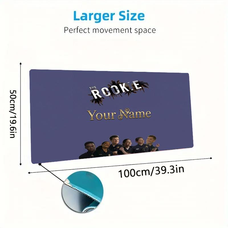 The Rookie Custom Name Large Size Mouse Pad Large Gaming Table Cushion Non-slip Laptop Tablet Big Mousepad XXL Mat Mini PC Playmat With Lock edge