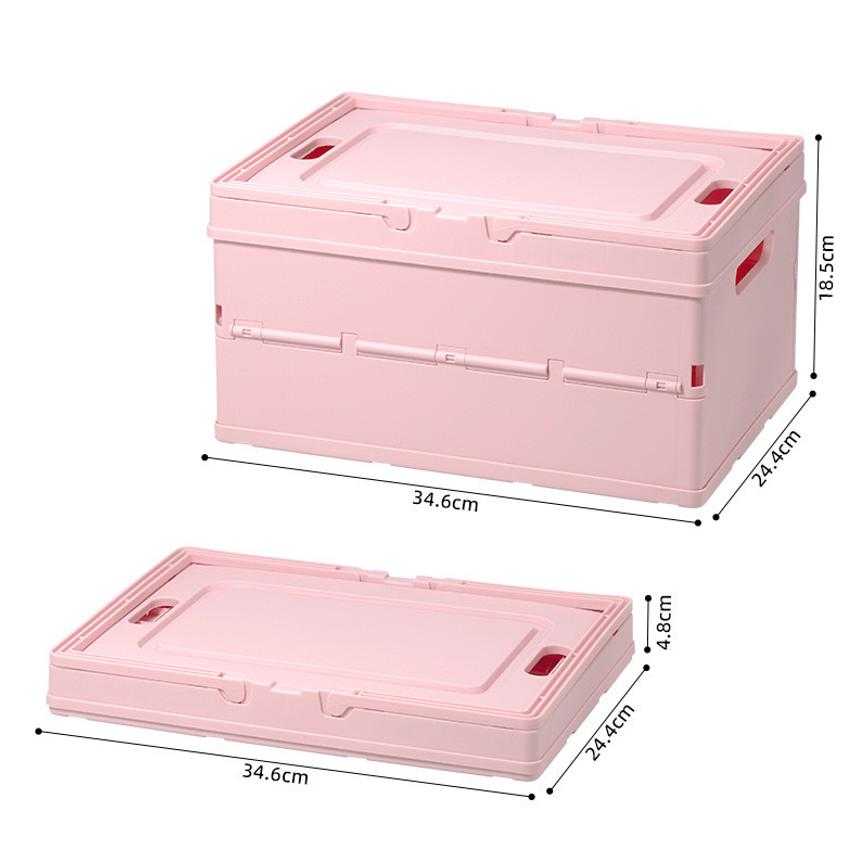 Portable Foldable Plastic Storage Box With Lid Household Hand Organizer Container Dorm Books Toys Sundries Storage Bin