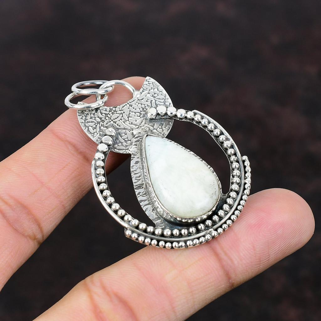 Blue Scheelite Pendant Stylish Jewelry 925 Sterling Silver Pendant Ethnic Gemstone Pendant Handmade Jewelry Gift For Wife Birthstone Jewelry