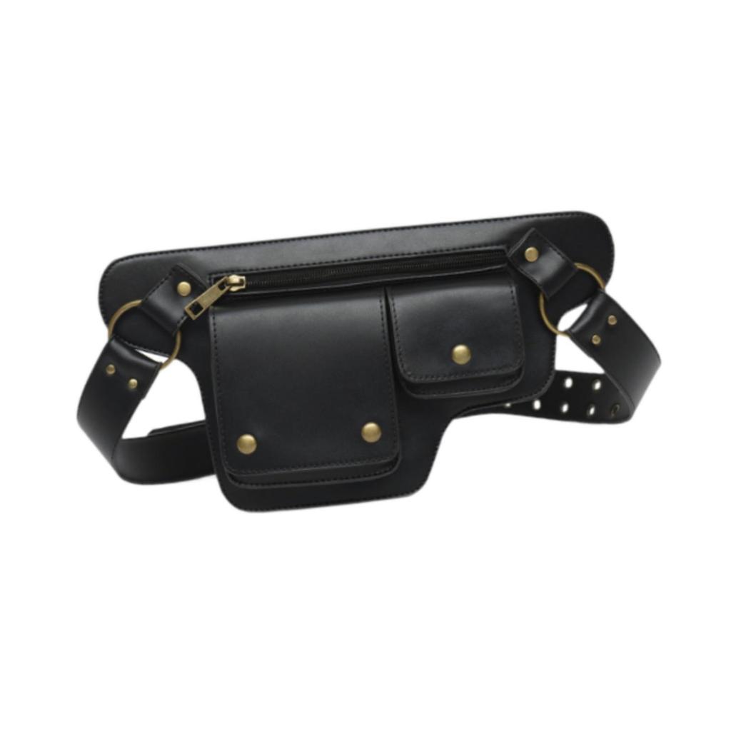 Fanny Pack Phone Bag Wallet Men Women Storage Pouch Waist Bag Waist Pack PU Leather for Workout Hiking Camping Traveling Walking