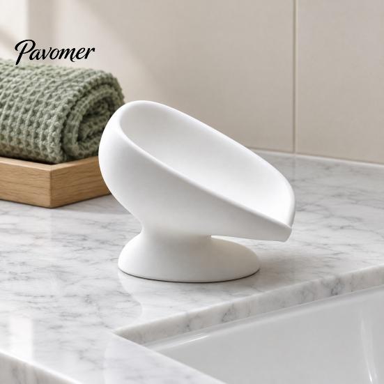 Modern Decorative Soap Case 3D Printed Dish, Self Draining Bar Holder for Bathroom Drainer Sink Countertop, Raised Tray Kitchen and Shower Accessories