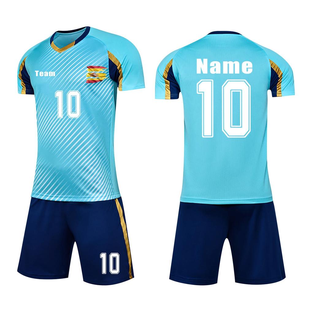 Men's Soccer Jersey Set Quick-Dry Sportswear with Shorts for Training and Matches, Sizes S-XXL