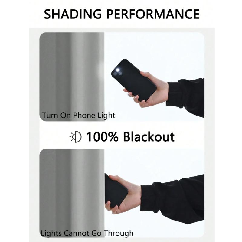 1PC Total Privacy Safe and Odorless Curtains for Living Room and Bedroom Solid Blackout Curtains with Grommets
