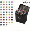 36/48 Colors Dual Tip Alcohol Art Markers Set, Professional Sketch Pens for Drawing/Sketching/Manga, Makers for Adult & Students