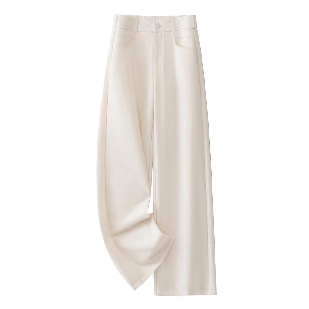 2025 Gray Women's Slim-Fit Wide-Leg High-Waisted Pants - This Year's Hot Spring/Autumn Style