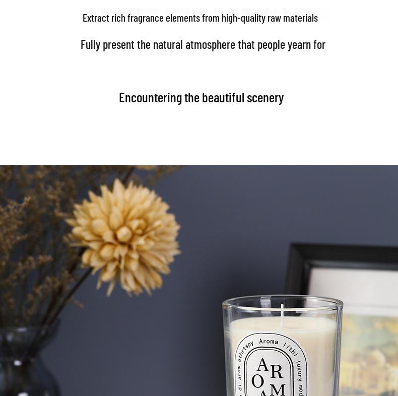Transparent European Style Soy Wax Candle with Plant Essential Oils - Smokeless Home Aroma Gift