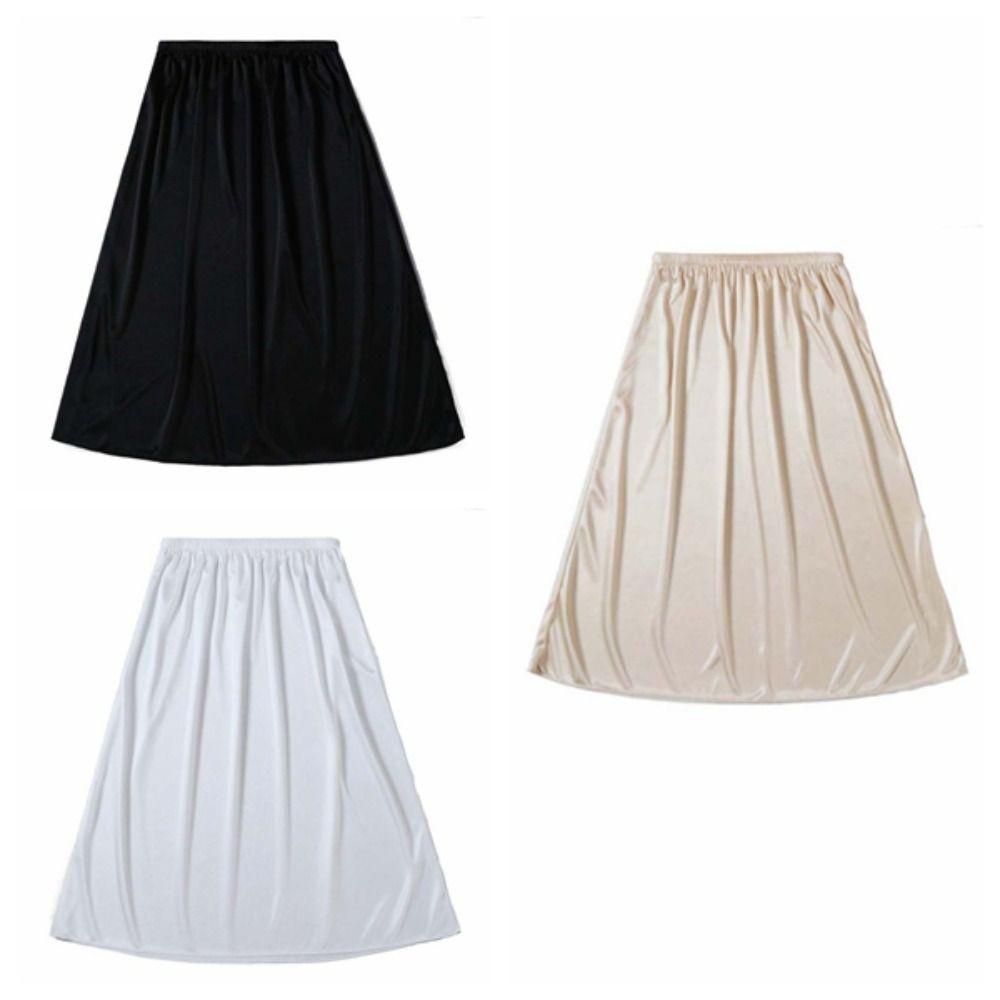 Satin Silk Safety Skirt Petticoat Thin Half Slips Dress Fashion Dress Underskirt Slips Girls