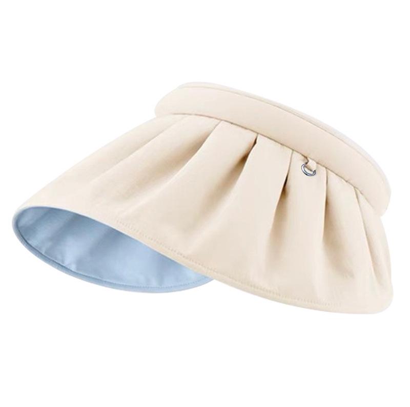 Empty top sun protection hat women's summer visor hat UV protection beach travel sun hat cycling face cover shell hat