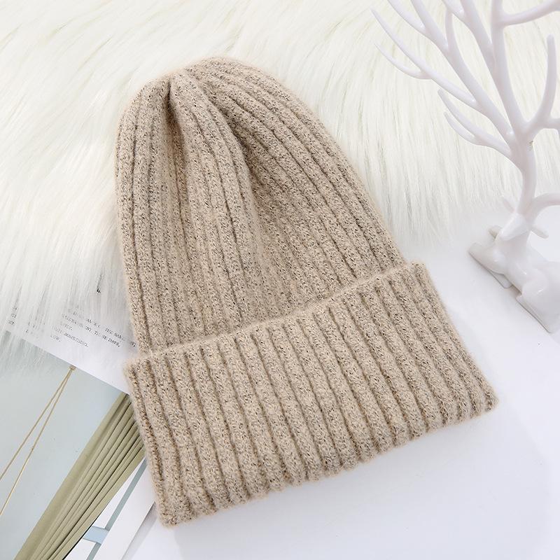 Damen Dick gefütterte Winterstrickmütze - Schlichte modische Wollmütze