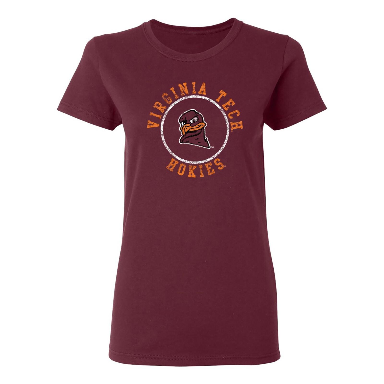 Virginia Tech Distressed Circle Logo Womens T-Shirt Maroon XXXXL
