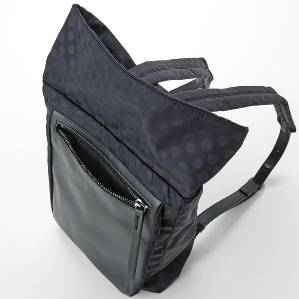 dot jacquard recycled leather combination backpack 2001015SC Greige [Isaac] Water-repellent (26)