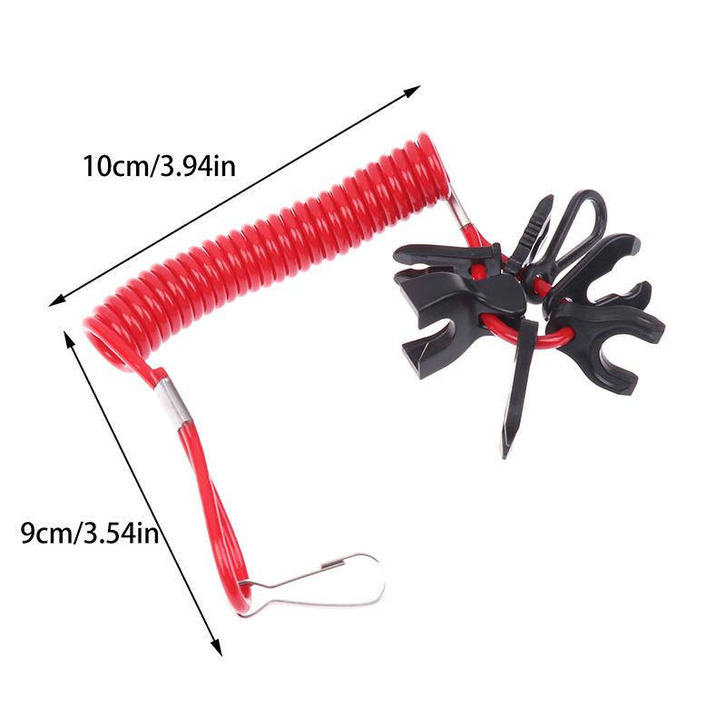 1ks Přívěsný motor člunu Spínač zastavení motoru Spínač zastavení lanyard Univerzální 7 klíčů