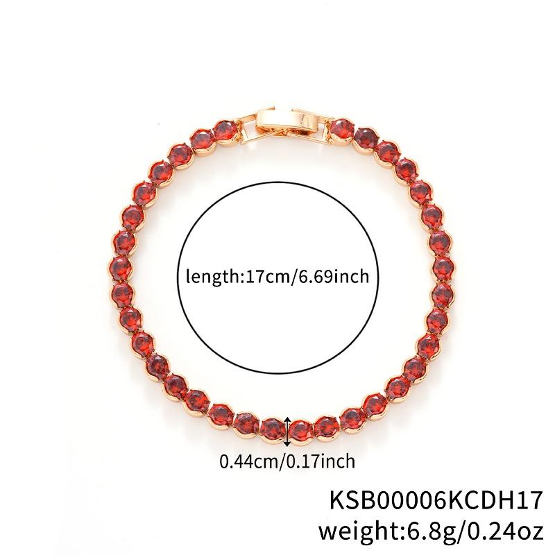 Mary Kashi Fashion Jewelry - Multi-sku Crystal Bracelet, Electroplated Aaa Cubic Zirconia Bracelet, Diamond-accented 4mm