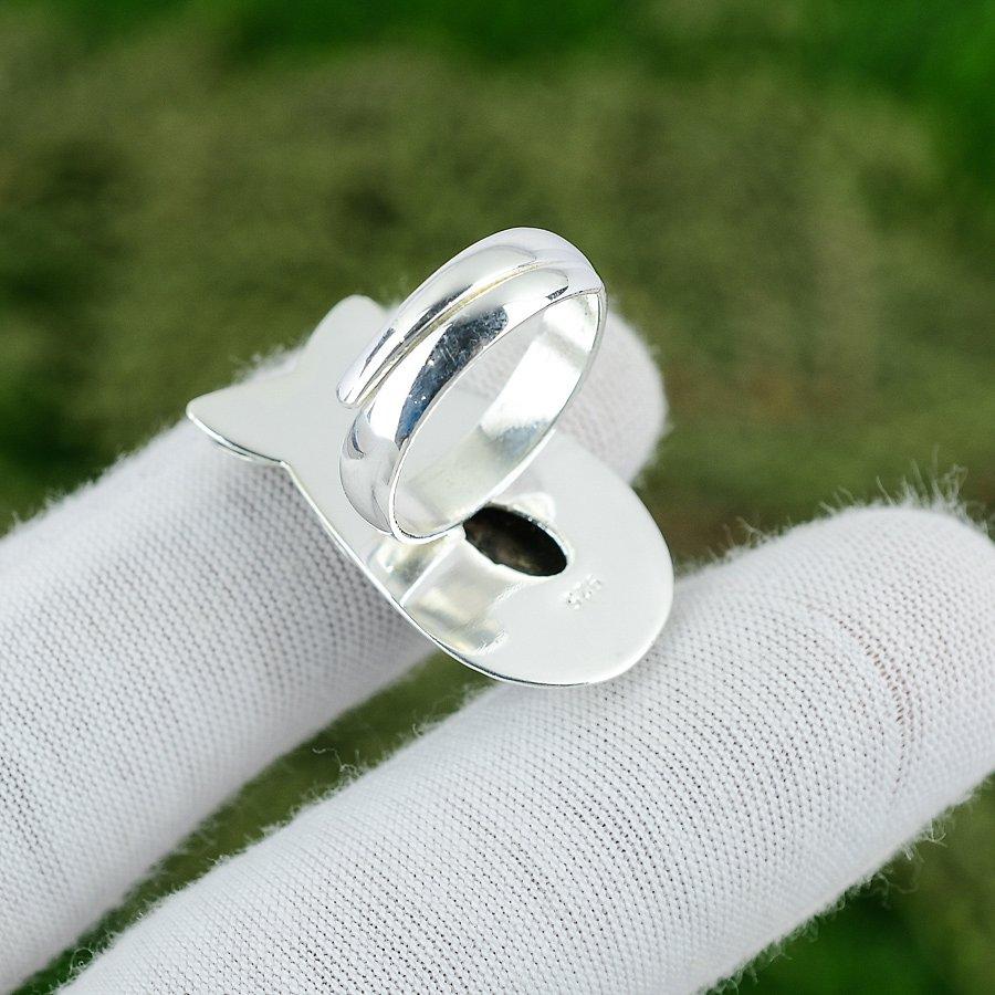 Geburtstagsgeschenk für sie Natürlicher Rhodonit Mehrstein Verstellbarer Ring 925 Silber