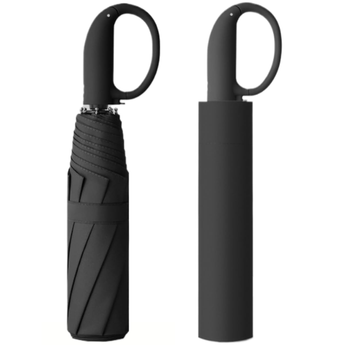 

ZOMAKE Складной зонт с автоматическим 8 Идеально подходит для дождя и дождливой погоды Тяжелый и портативный с чехлом для хранения Открытие/закрытие одним касанием, Ребра, Водоотталкивающий, чёрный