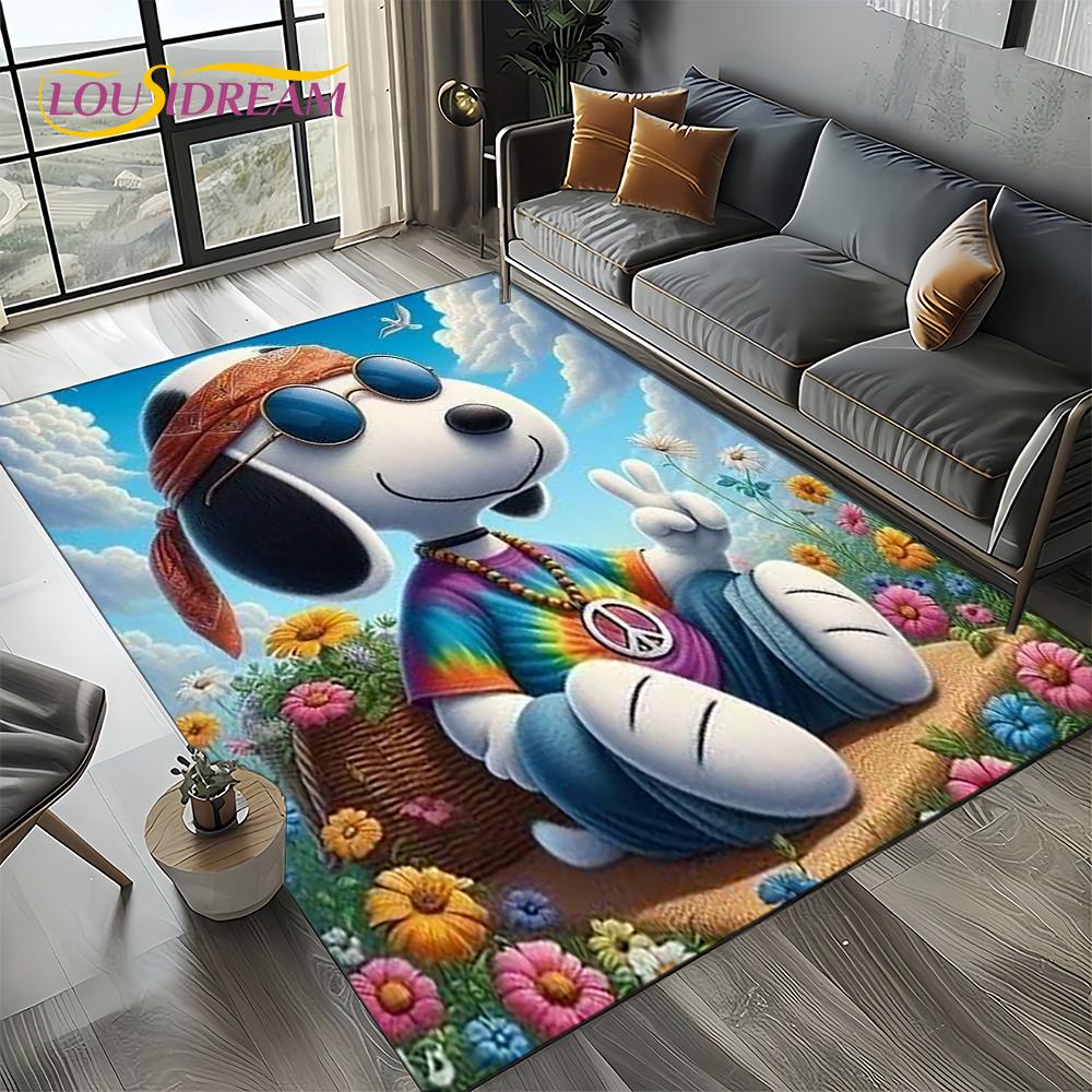 27 Style Cute Snoopy Dog Cartoon Carpet Rug for Bedroom Living Room Home Sofa Decoration,kids Game Large Decor Floor Mat Gift 3D